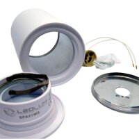 LEDlumi LLSPA01WS Aufbaugehäuse mit Einbaurahmen MR16 Spot GU10 Sockel IP44 rund konkav weiß