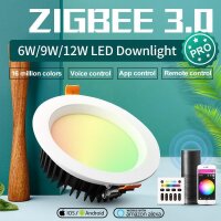 ZigBee Pro RGB+CCT 12W 160mm IP44 LED Einbaustrahler weiß Gledopto GL-D-005P