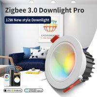 ZigBee Pro RGB+CCT 12W 113mm IP54 LED Einbaustrahler weiß Gledopto GL-D-007P