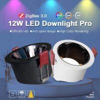 Gledopto ZigBee Pro RGB+CCT LED Downlight 12W CRI>90 weiß matt IP40 - GL-D-009P