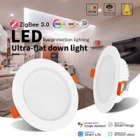 Gledopto ZigBee Pro Ultra-flaches RGB+CCT LED Downlight 12W CRI>90 Weiß - GL-D-015P