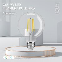 Gledopto G95 LED E27 Leuchtmittel ZigBee3.0 Pro Serie CCT Farbtemperatur Flimament Bulb 7W ( Klarglas )