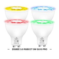Gledopto GU10 LED Leuchtmittel Zigbee 3.0 Pro RGBCCT Farbwechsel Steuerung 5W